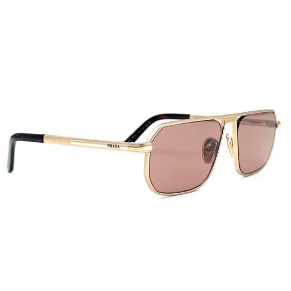 NEW SPR A53 VAF10D PRADA SUNGLASSES PRA53S GOLD PRADA PR A53S VAF10D EYEWEAR - Picture 3 of 4